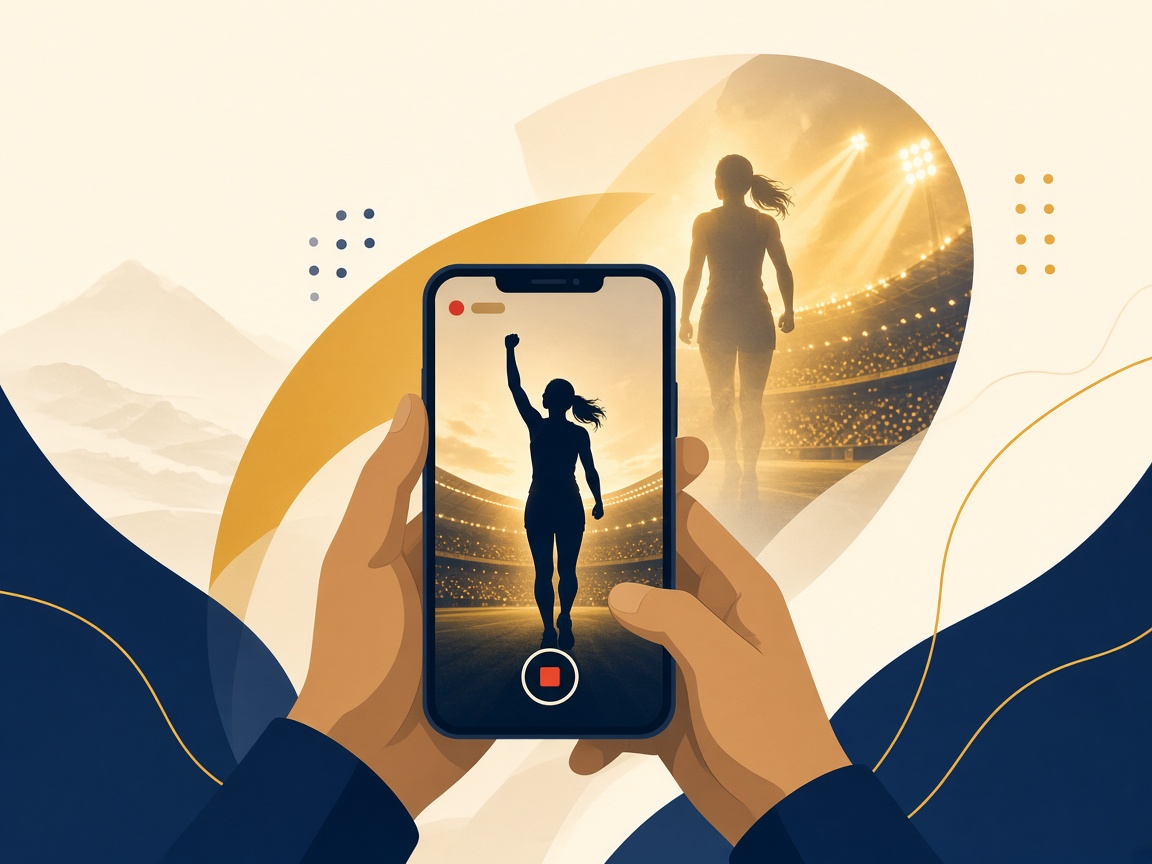 Community storyteller supporting an athlete